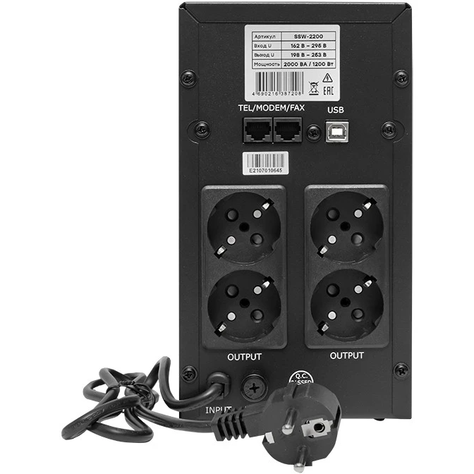 ИБП EKF E-Power SSW 200 2000 ВА - фото 5