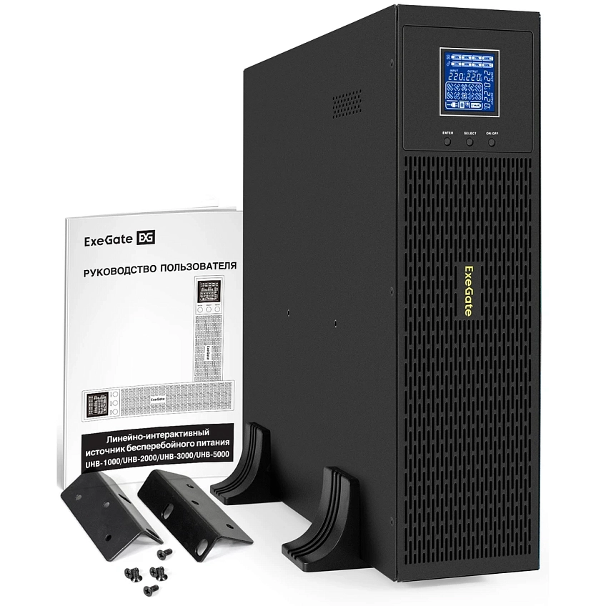 ИБП ExeGate SinePower UHB-5000.LCD.AVR.6C13.RJ.USB.3U - фото 2