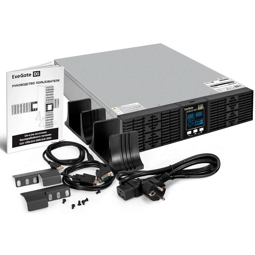 ИБП ExeGate PowerExpert ULS-3000.LCD.AVR.6C13.USB.RS232.SNMP.BC.2U (C13,USB) - фото 7
