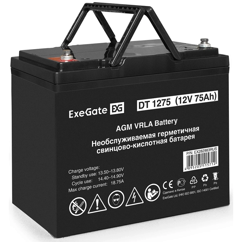 ИБП + батарея ExeGate FineSine SX-1000.LCD.AVR.2SH + DT 1275 (75Ач) - фото 7