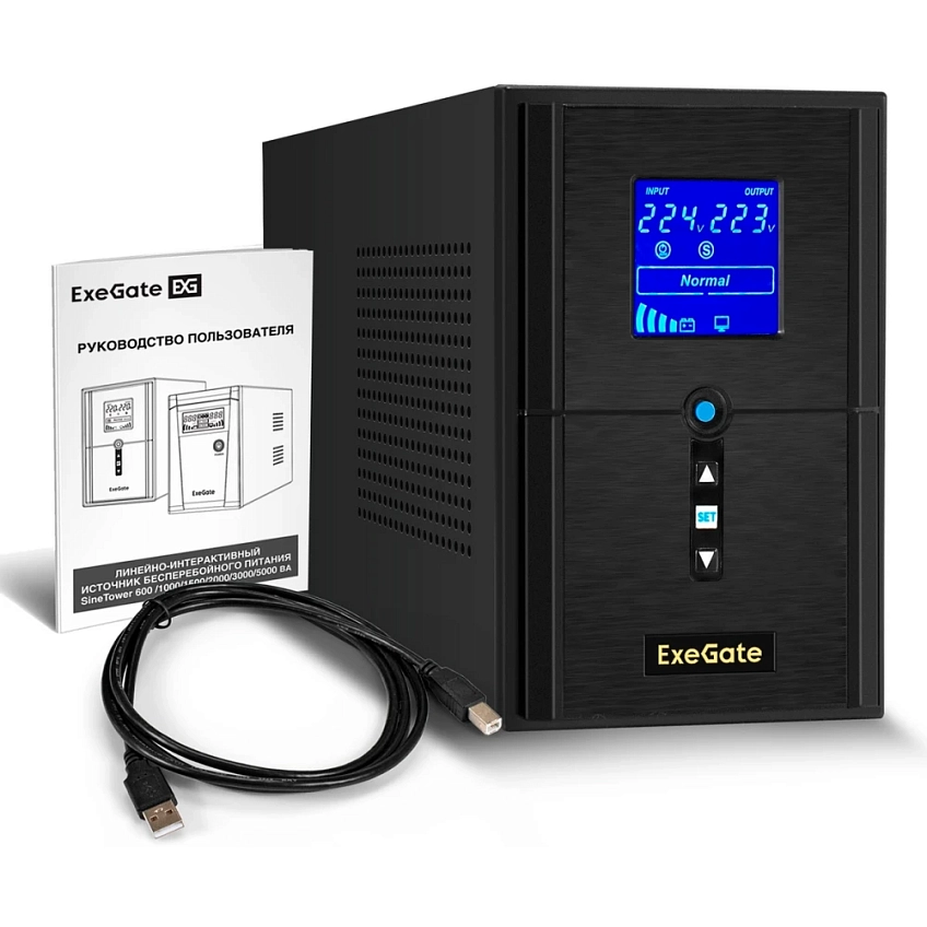 ИБП ExeGate SineTower SN-1500.LCD.AVR.2SH.1C13.USB - фото 4