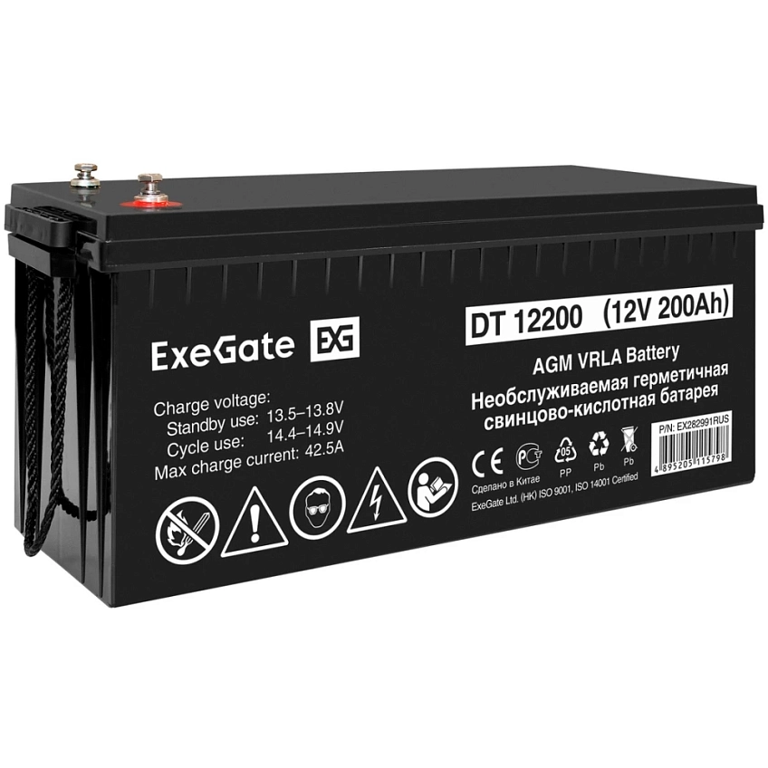 ИБП + батарея ExeGate FineSine SX-1000.LCD.AVR.2SH + DT 12200 (200Ач) - фото 7