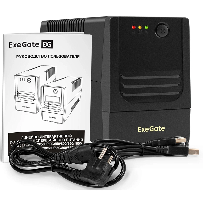 ИБП ExeGate Power NB-650.LED.AVR.4C13.USB - фото 2