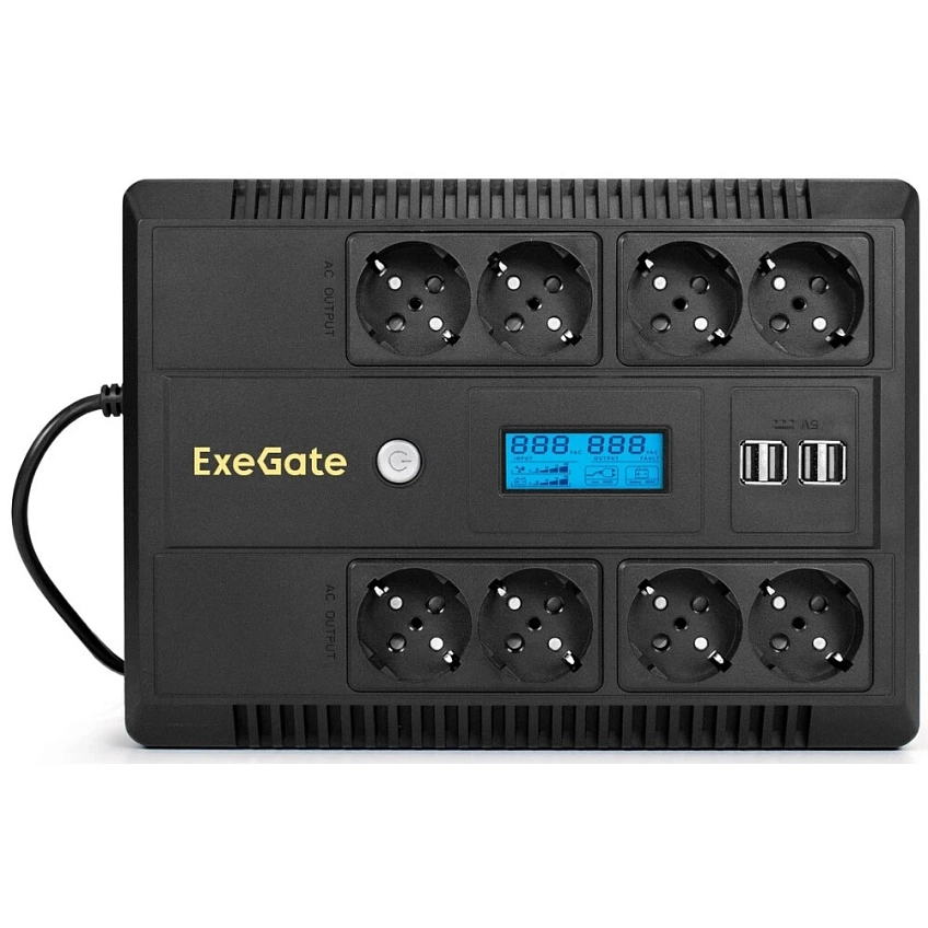 ИБП ExeGate NEO Smart LHB-650.LCD.AVR.8SH.CH.RJ.USB - фото 2