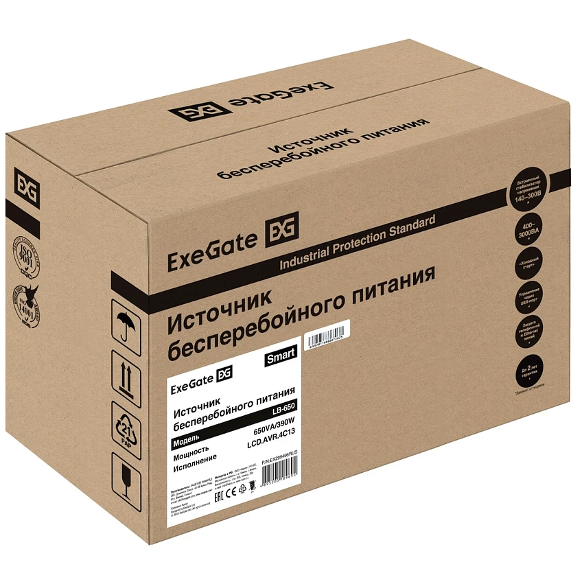 ИБП ExeGate Smart LB-650.LCD.AVR.4C13 - фото 9