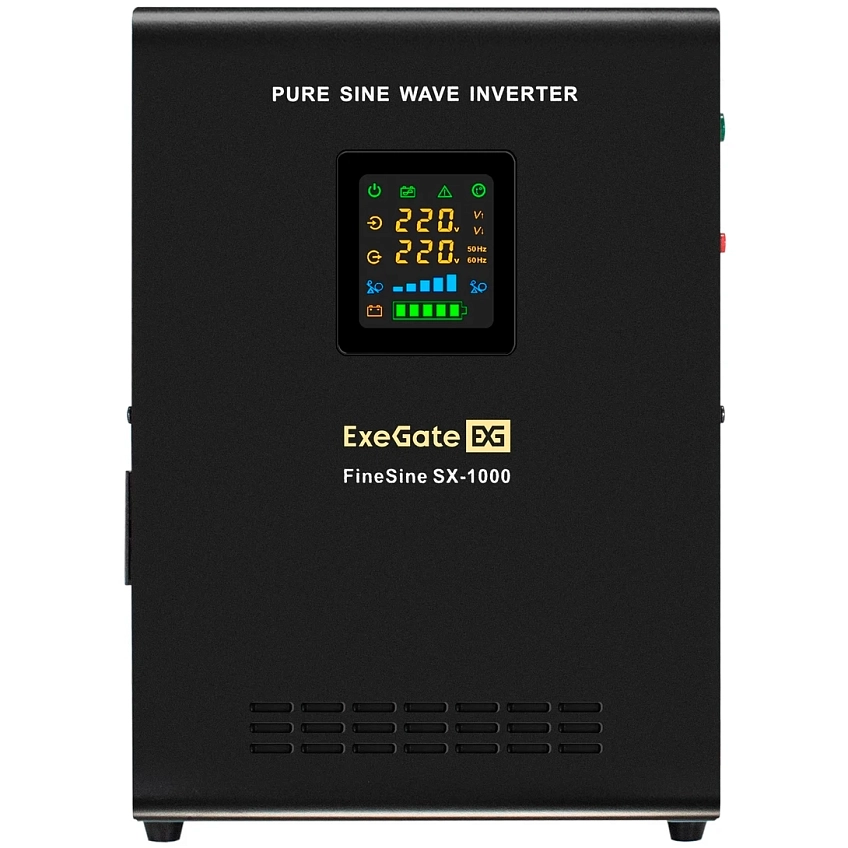 ИБП + батарея ExeGate FineSine SX-1000.LCD.AVR.2SH + DT 1240 (40Ач) - фото 2