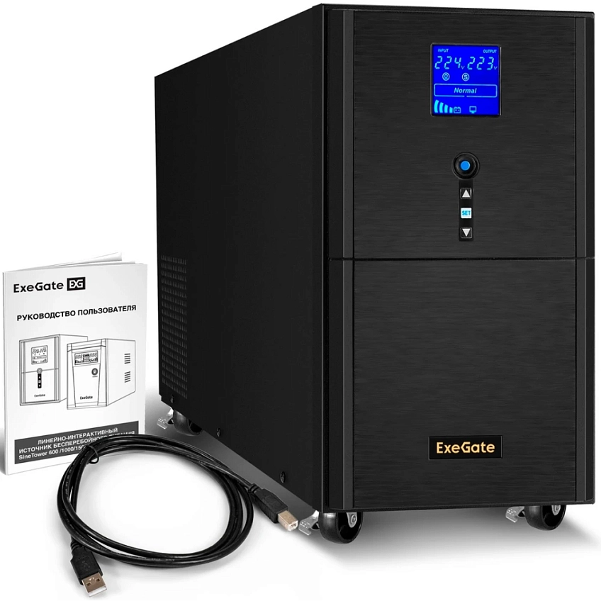 ИБП ExeGate SineTower SN-5000.LCD.AVR.2SH.1C13.T.RJ.USB - фото 5