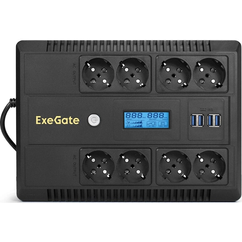 ИБП ExeGate NEO Smart LHB-800.LCD.AVR.8SH.CH.USB - фото 2