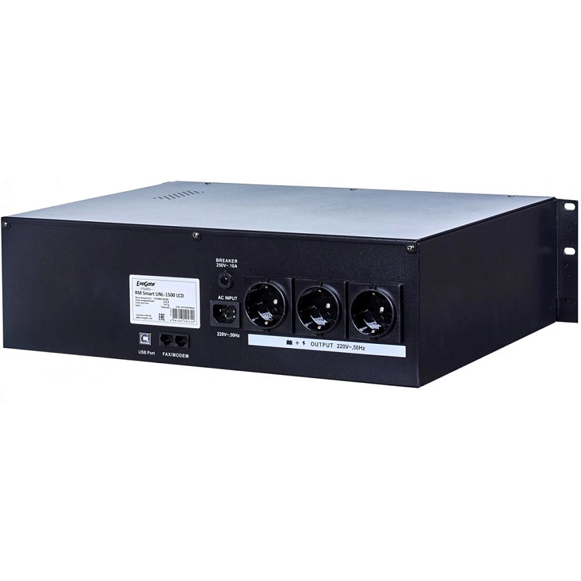 ИБП ExeGate Power Smart UNL-1500 LCD (C13,RJ,USB) - фото 2
