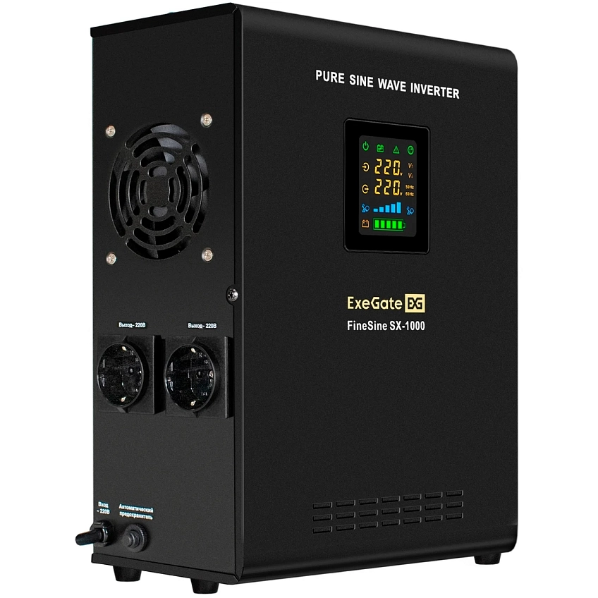 ИБП + батарея ExeGate FineSine SX-1000.LCD.AVR.2SH + DT 1240 (40Ач) - фото 1
