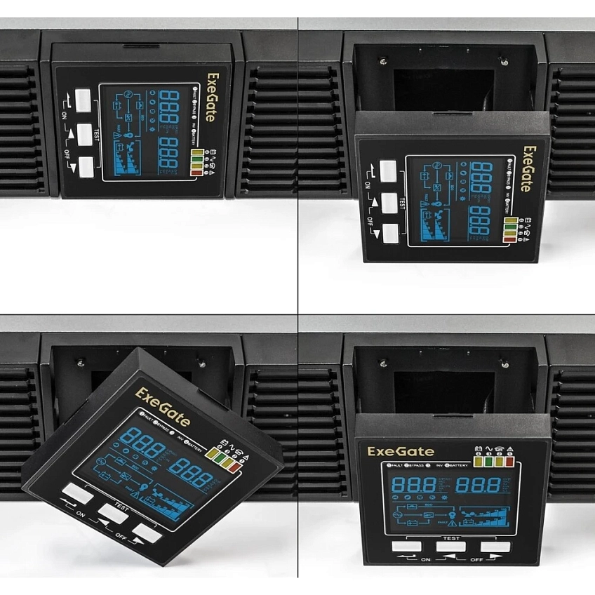 ИБП ExeGate PowerExpert ULS-2000.LCD.AVR.6C13.USB.RS232.SNMP.BC.2U (C13, USB) - фото 6