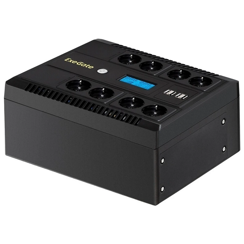 ИБП ExeGate NEO Smart LHB-650.LCD.AVR.8SH.CH.RJ.USB - фото 1