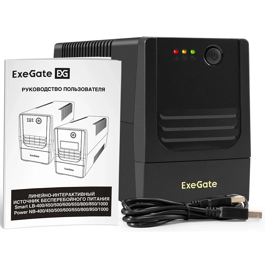ИБП ExeGate Power NB-650.LED.AVR.2SH.USB - фото 2