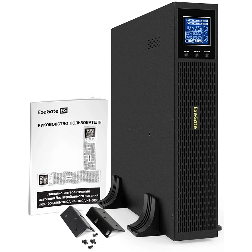 ИБП ExeGate SinePower UHB-3000.LCD.AVR.8C13.RJ.USB.BC.2U - фото 2